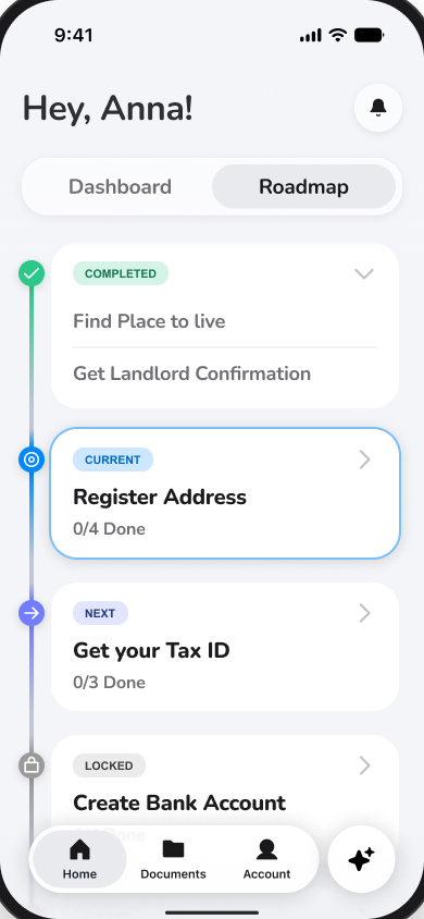 Original Klar Roadmap screen