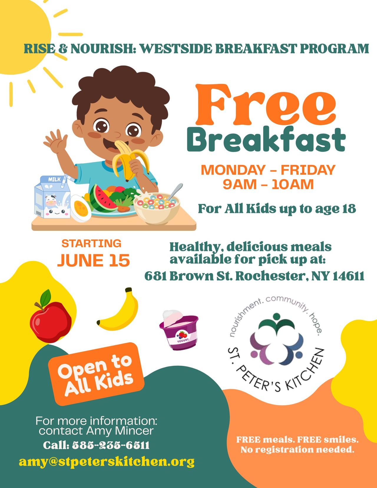 Free Breakfast Monday - Friday 9AM to 10AM