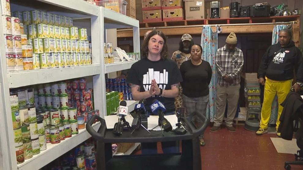 Lisle Coleman speaking at a press conference about SNAP cuts