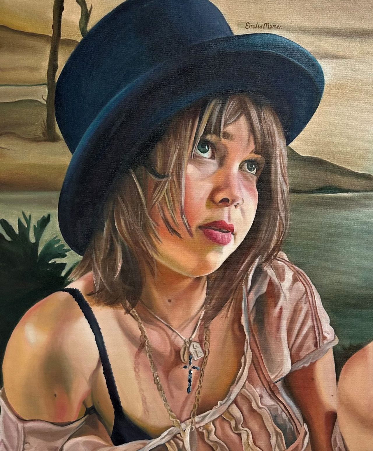 Girl in a Top Hat — painting by Emilia Momen