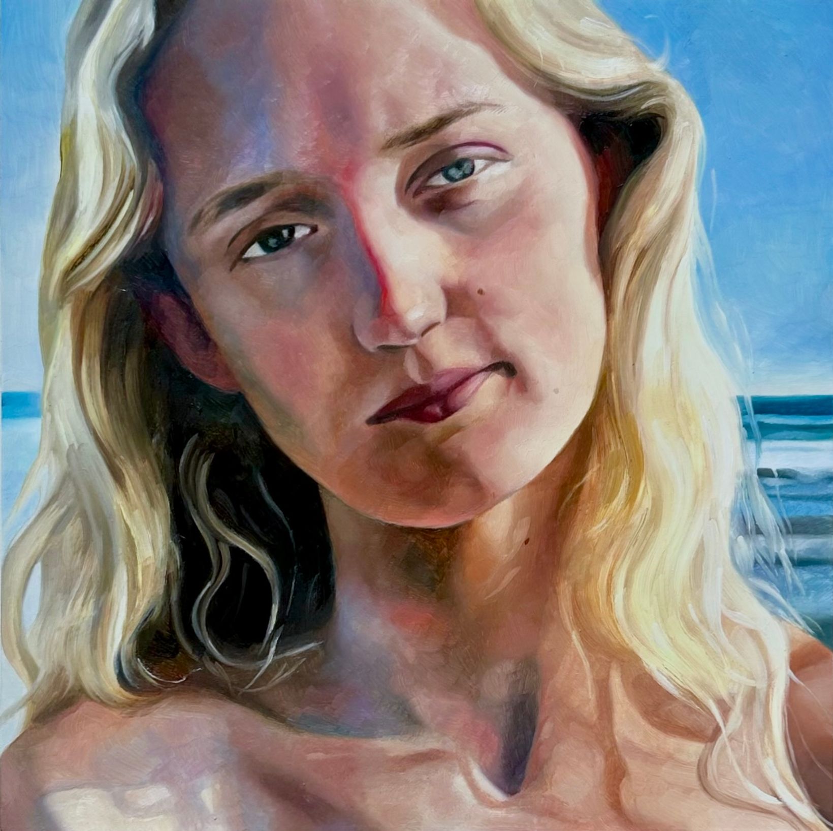 Girl by the Sea — painting by Emilia Momen