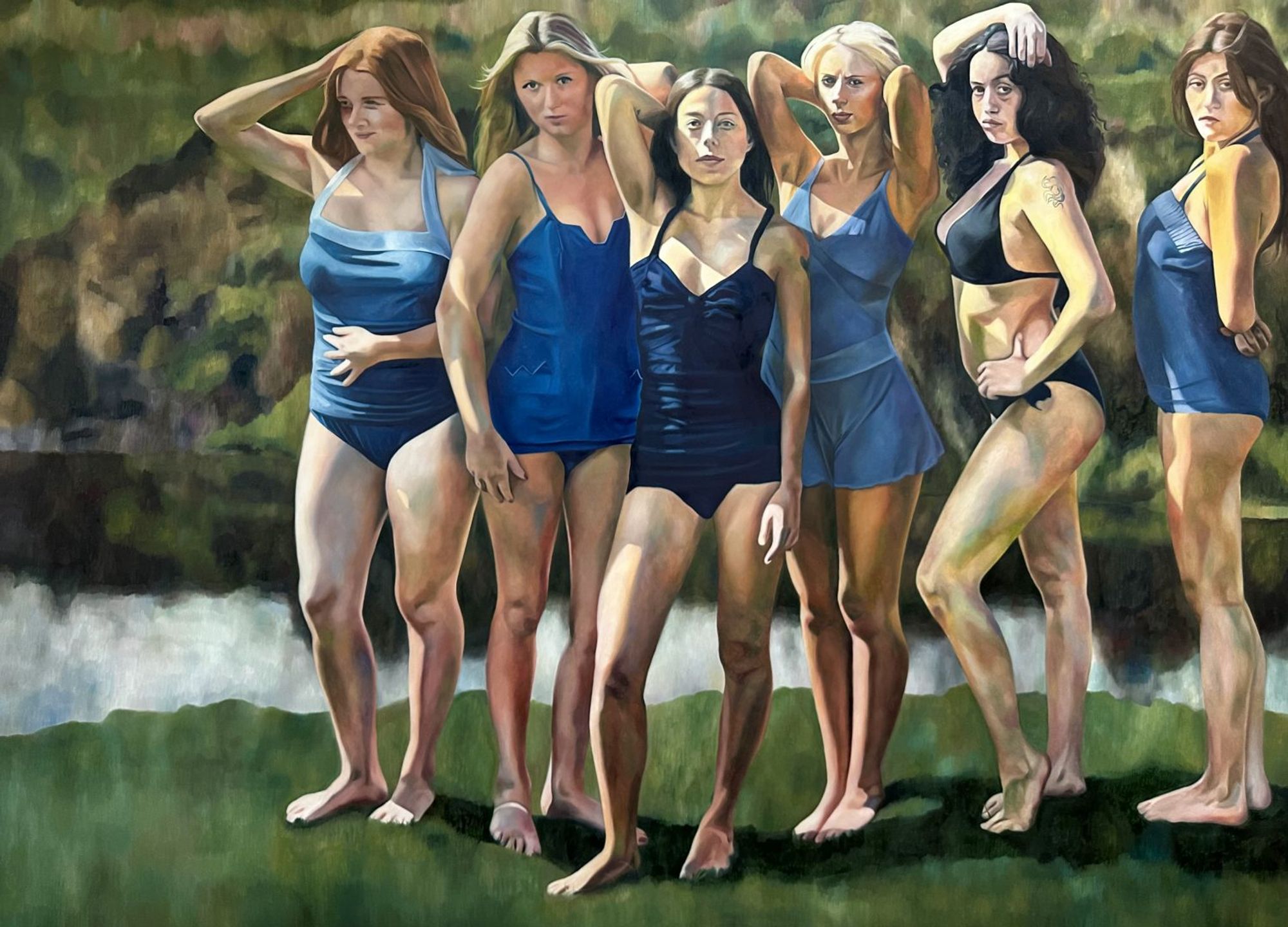 Ladies by the lake — painting by Emilia Momen