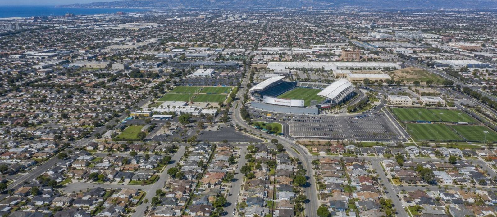 Aerial view of Carson, CA