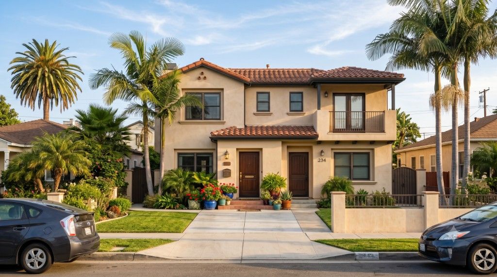 Duplex property with two units representing house hacking by living in one unit and renting the other