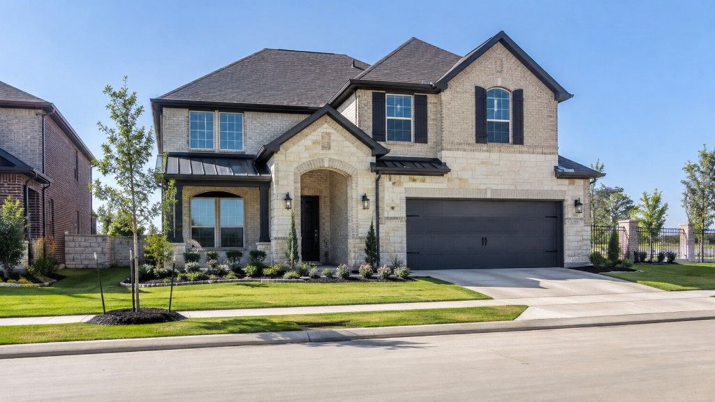 A newly built suburban Texas home in a master-planned community where MUD taxes commonly apply