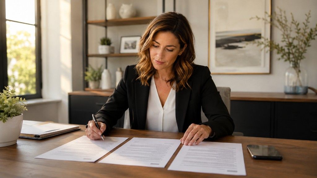 Listing agent reviewing buyer offers and vetting lender quality