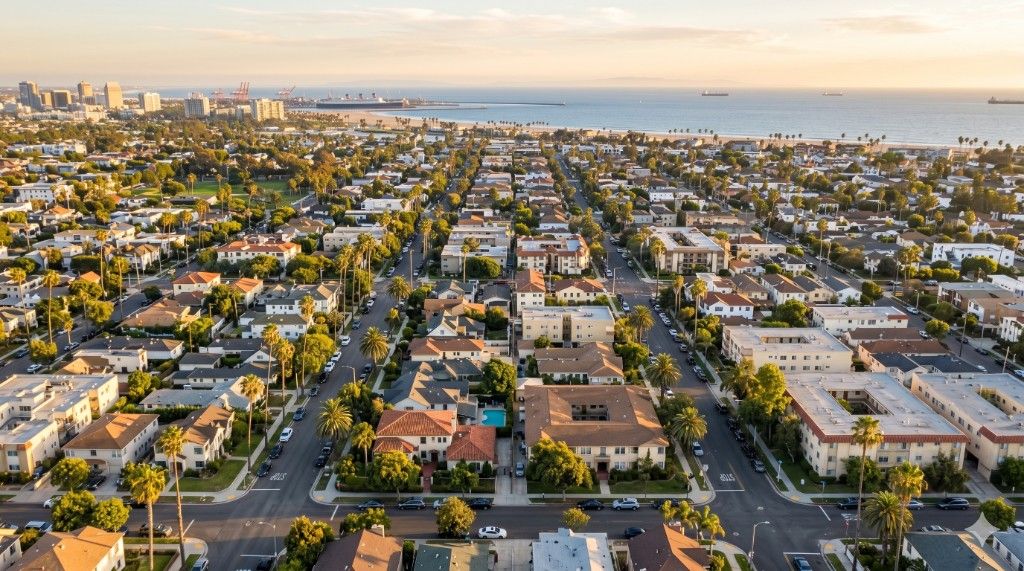 Long Beach California residential neighborhood representing real estate investing opportunities