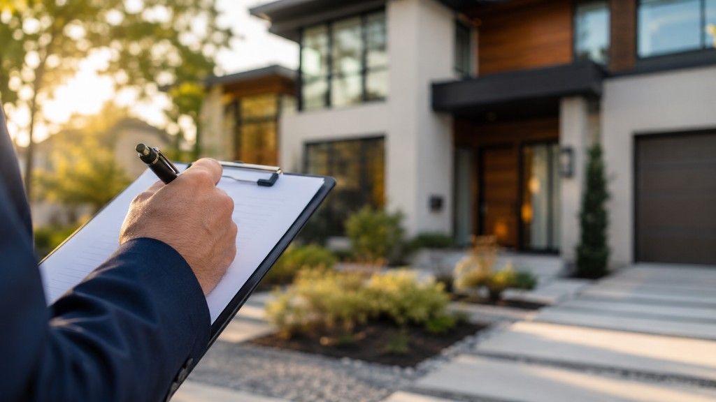 Real estate agent taking notes representing the buyer lead vetting process before a showing