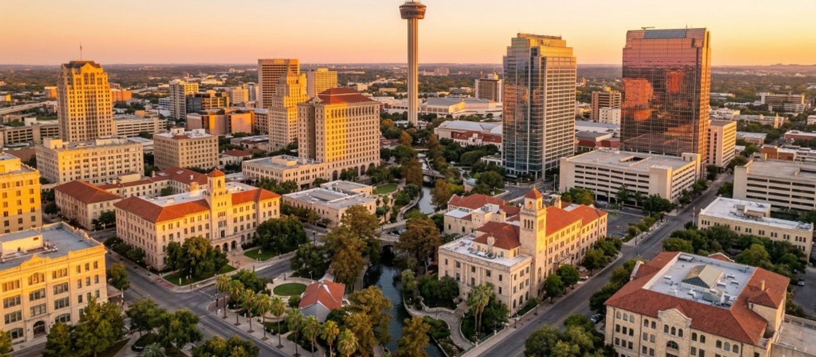 Aerial view of San Antonio, TX