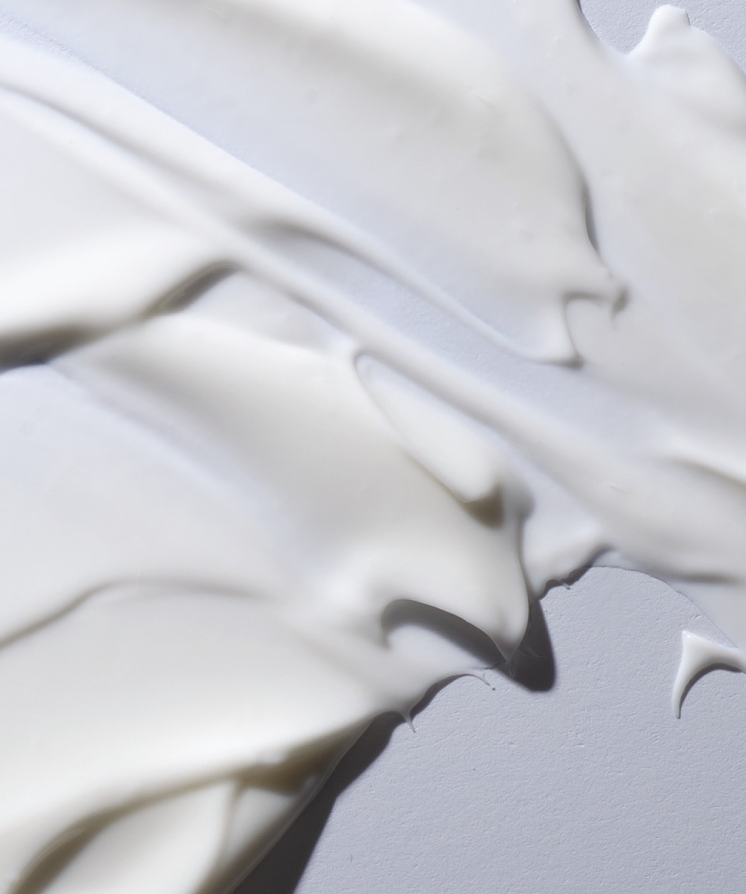 A close up on a smear of skincare cream.
