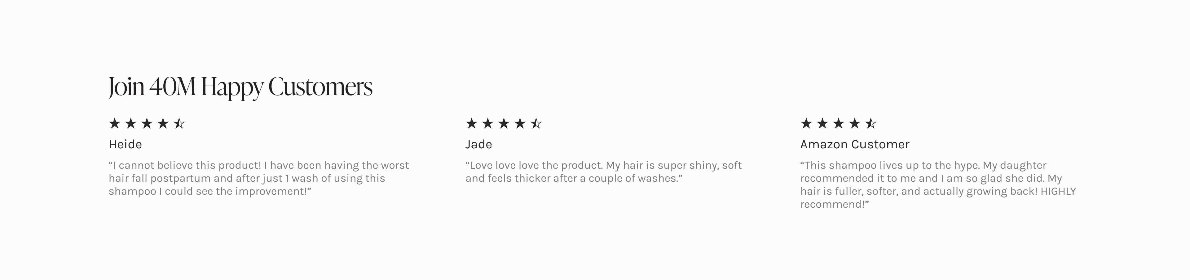 Dr. Groot Korean hair care brand image with hair thickening claims, social proof, and customer quotes.