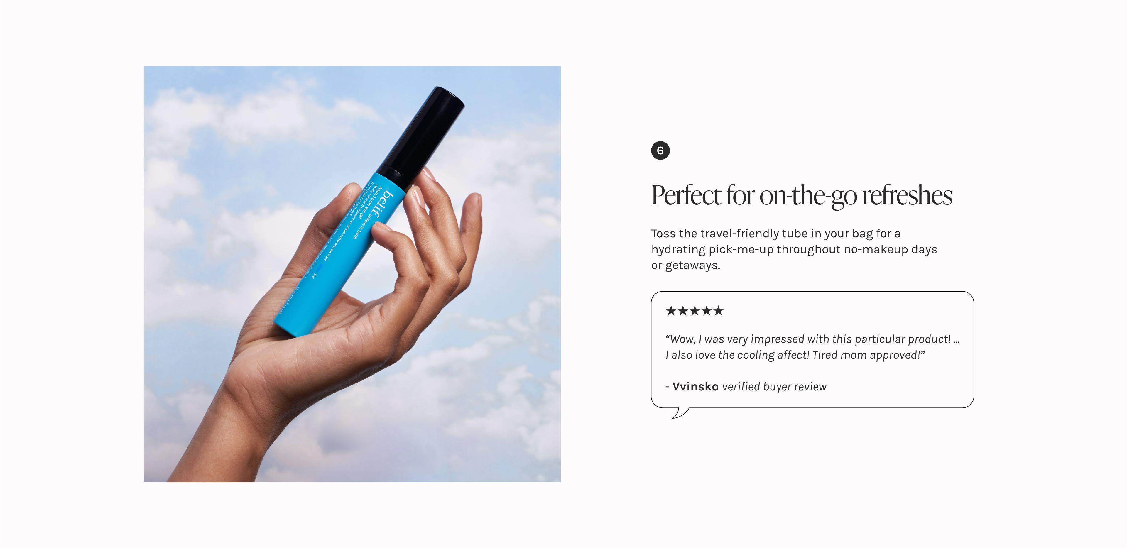 belif Aqua Bomb Eye Gel review reason 6: travel friendly, travel-friendly skincare, travel essential, hydrating skincare