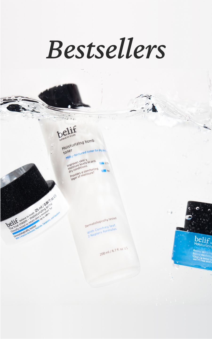 belif The True Cream Moisturizing  Bomb Toner, Moisturizing Eye Bomb and Moisturizing Bomb – lightweight hydration for glowing skin, Prime Day discounts