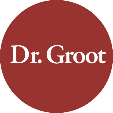 Dr. Groot logo inside a medium red circle icon.