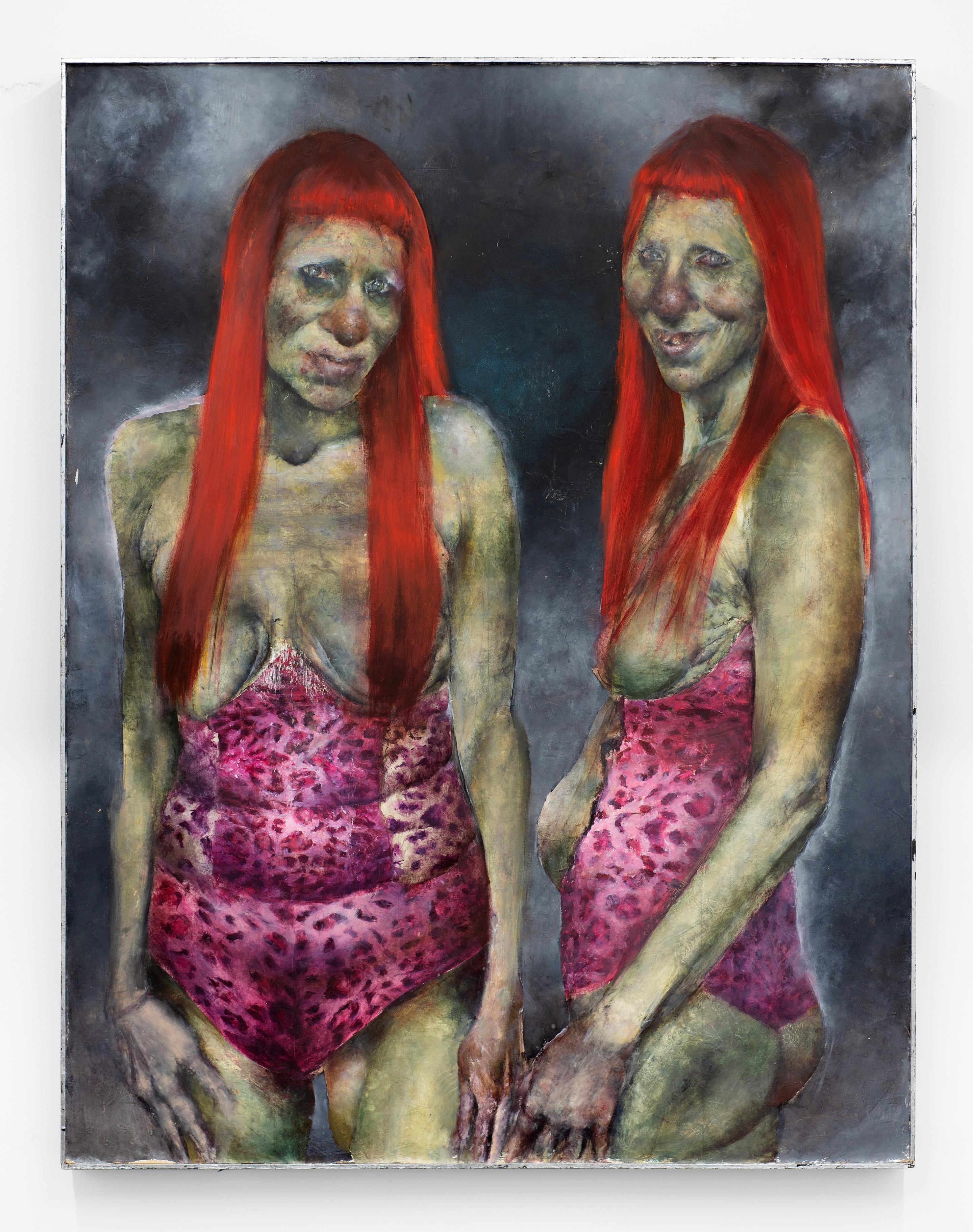 Twins (2022)
Oil on panel with artist's frame
55.5h x 42.5w x 2.75d inches (140.97h x 107.95 x 6.985 cm)