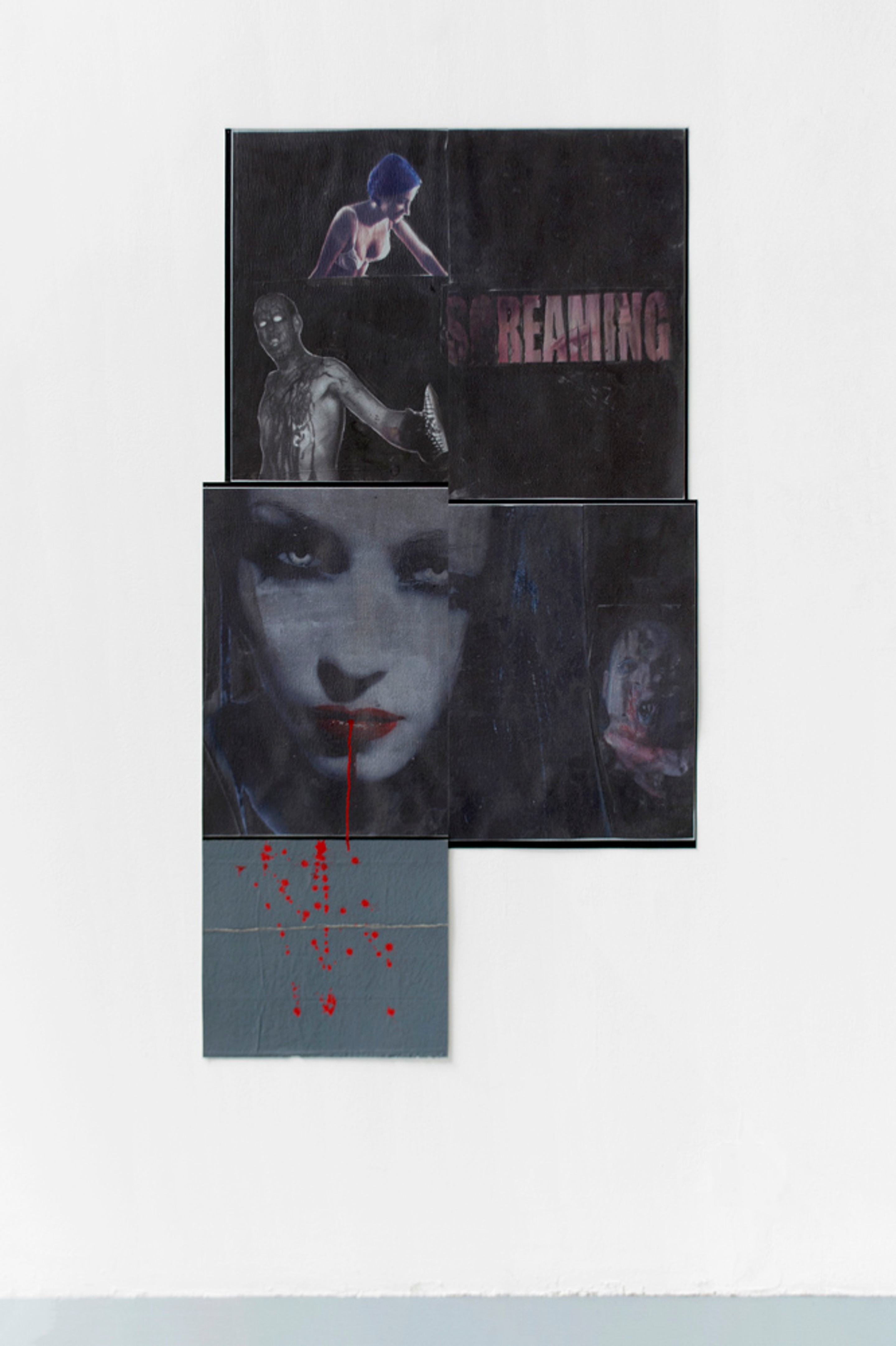 Darja Bajagić, Reaming (2015). Acrylic-latex, canvas, cement, graphite, UV print.