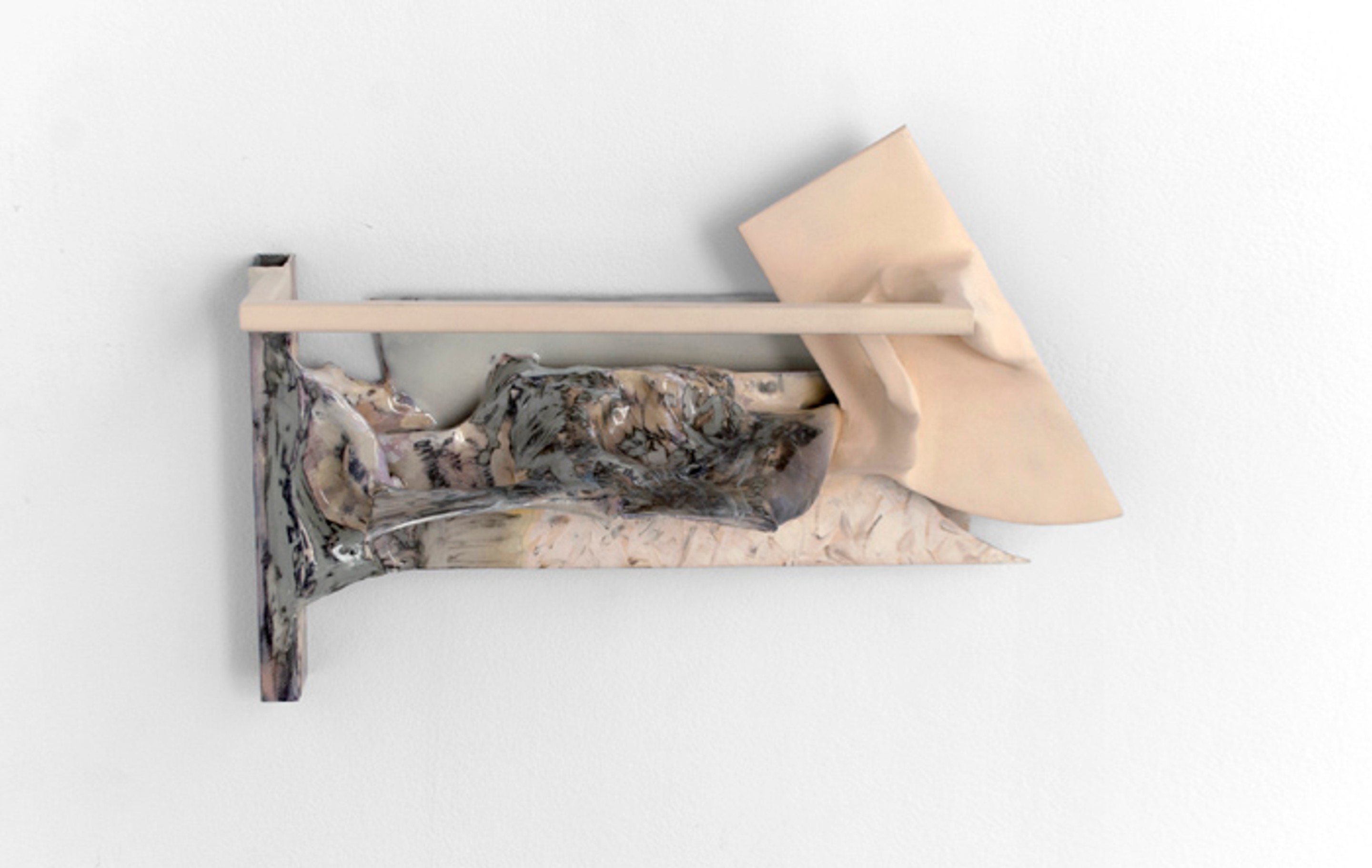 Nate Boyce, Relief Cage (2014). Powdercoated steel, epoxy clay, polyurethane, acrylic.