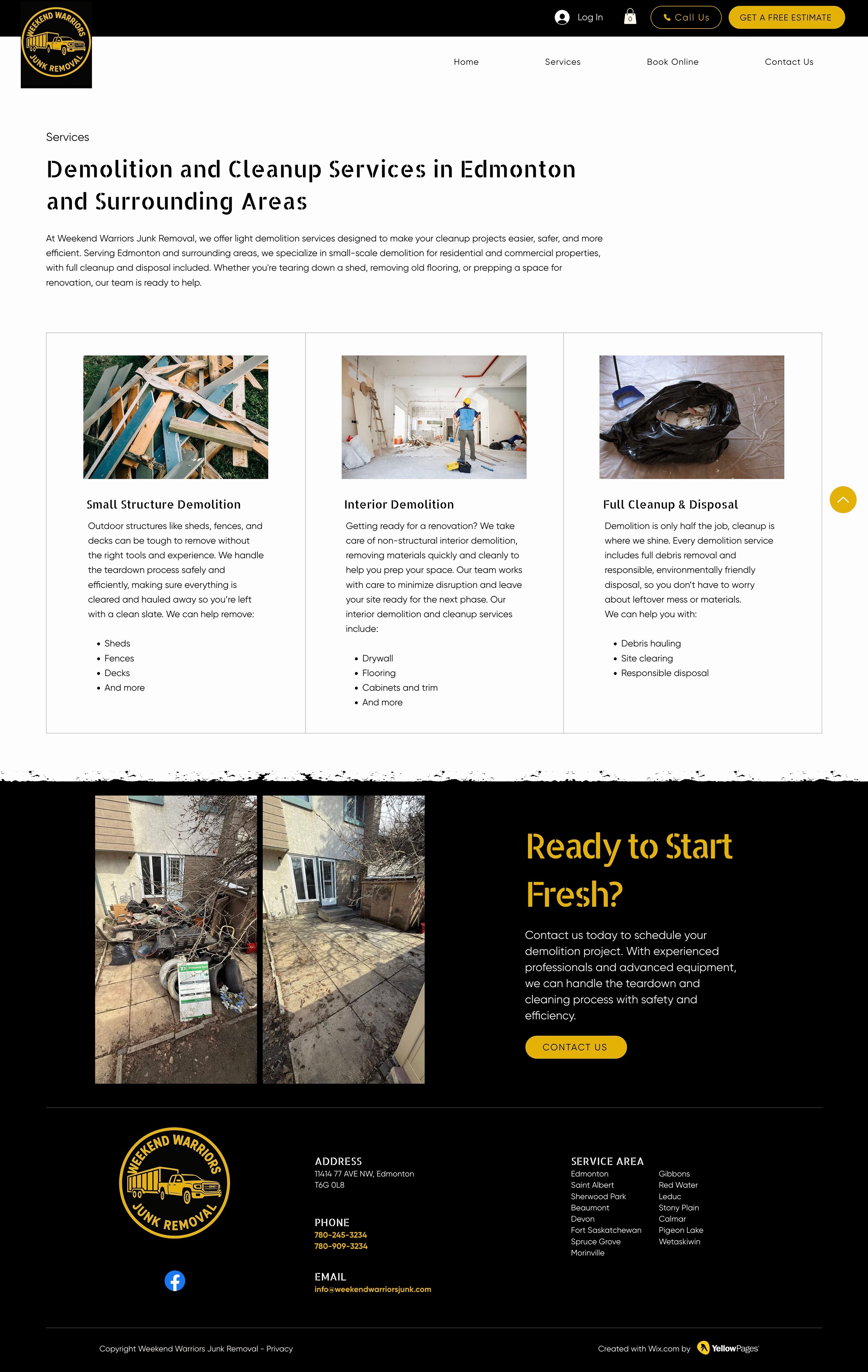 Old Services page