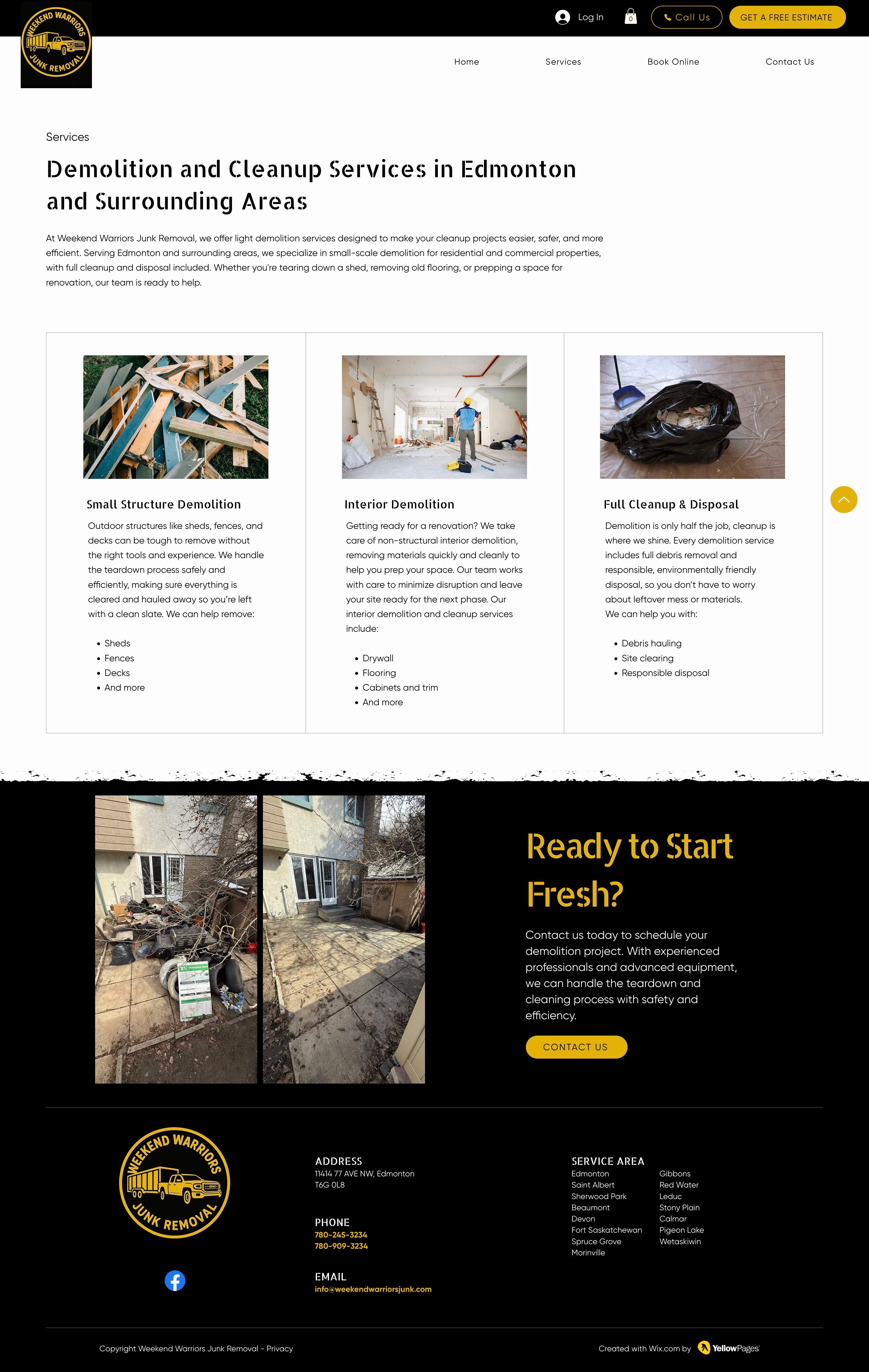 Old Services page