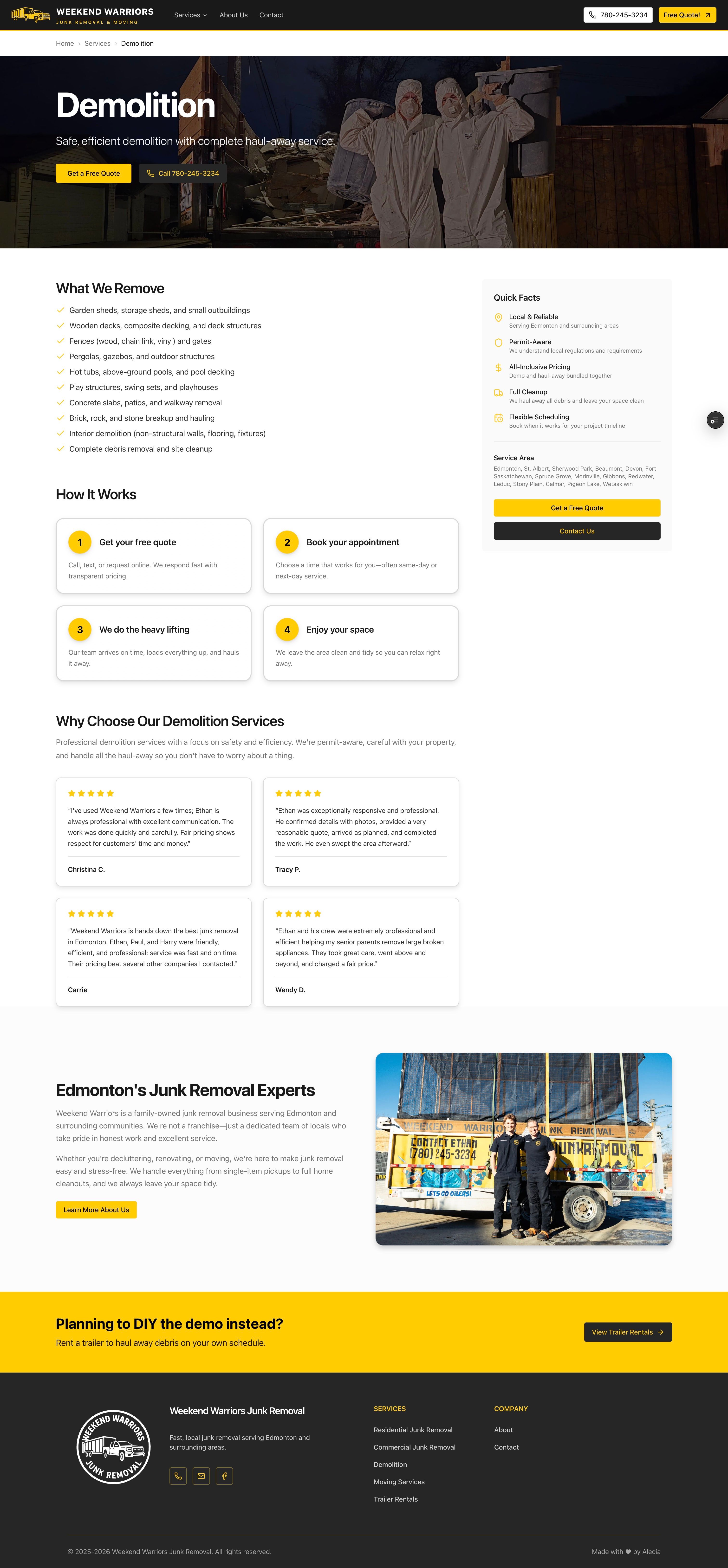 Demolition services page