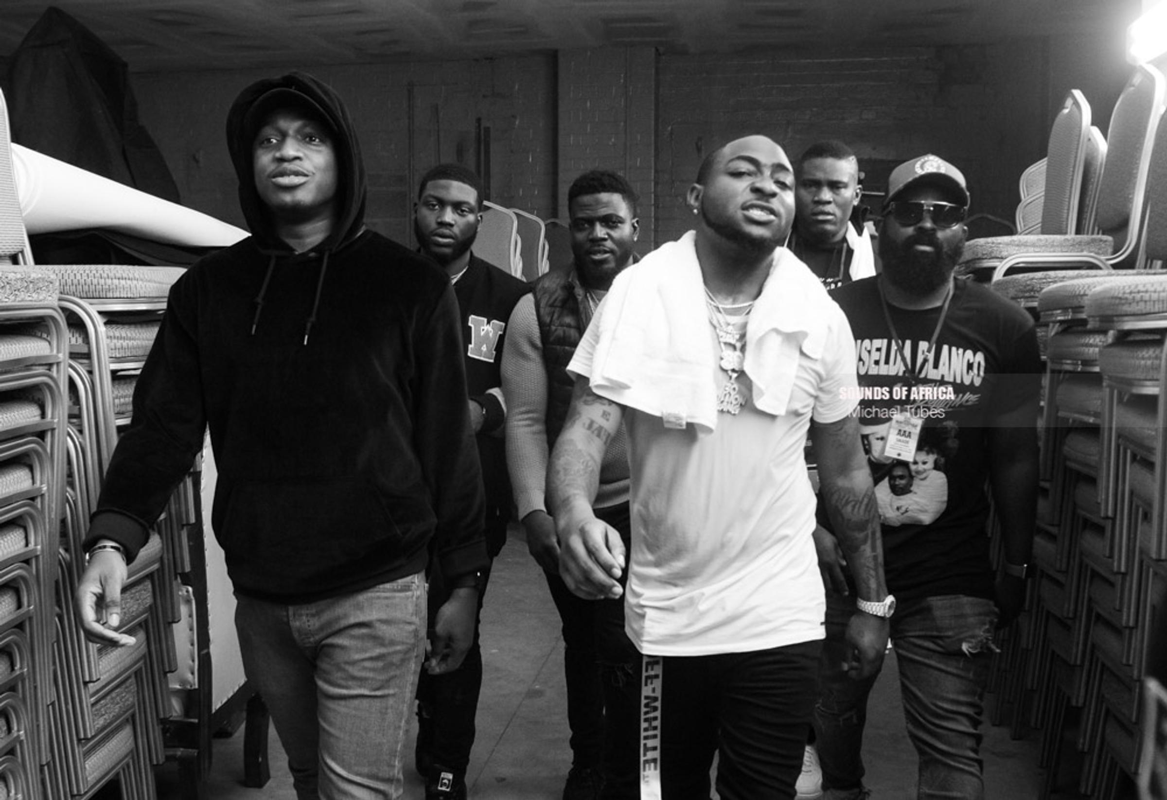 Birmingham, UK. 18th February, 2018. Backstage:Davido leaving the stage after his performance during his UK tour . Photographed Michael Tubes.