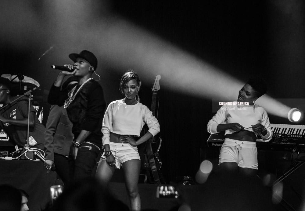 London, United Kingdom. 26th September 2014. D3 Dancers performing on stage with Wizkid & Chidinma at The 02 Indigo. Photographed by Michael Tubes.