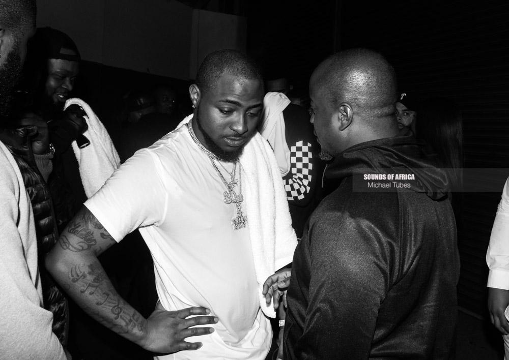 Birmingham, UK. 18th February, 2018. Backstage:Davido speaking to Efe Ogbeni after his performance during his UK tour . Photographed Michael Tubes.