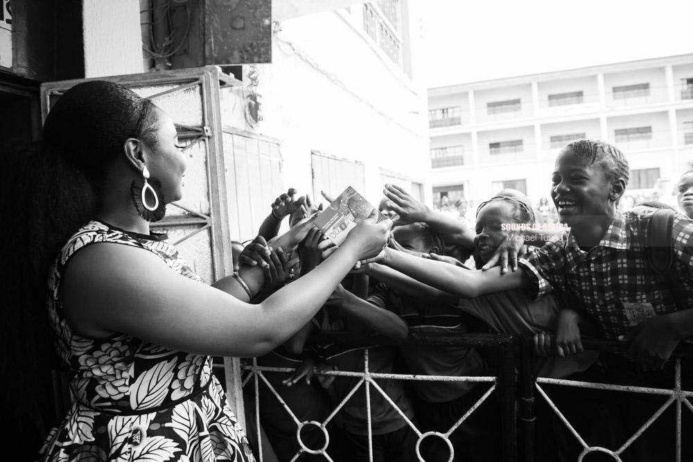 Lagos, Nigeria. 7th November, 2018. Yemi Alade’s philanthropy visit to her former school. Photographed Michael Tubes.