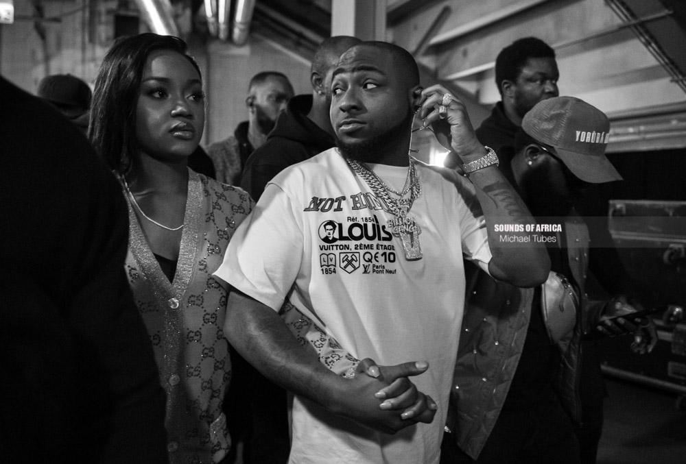 London, UK. 27th January, 2019. Davido with his girlfriend Chioma before his live performance at The 02 Arena. Photographed Michael Tubes.