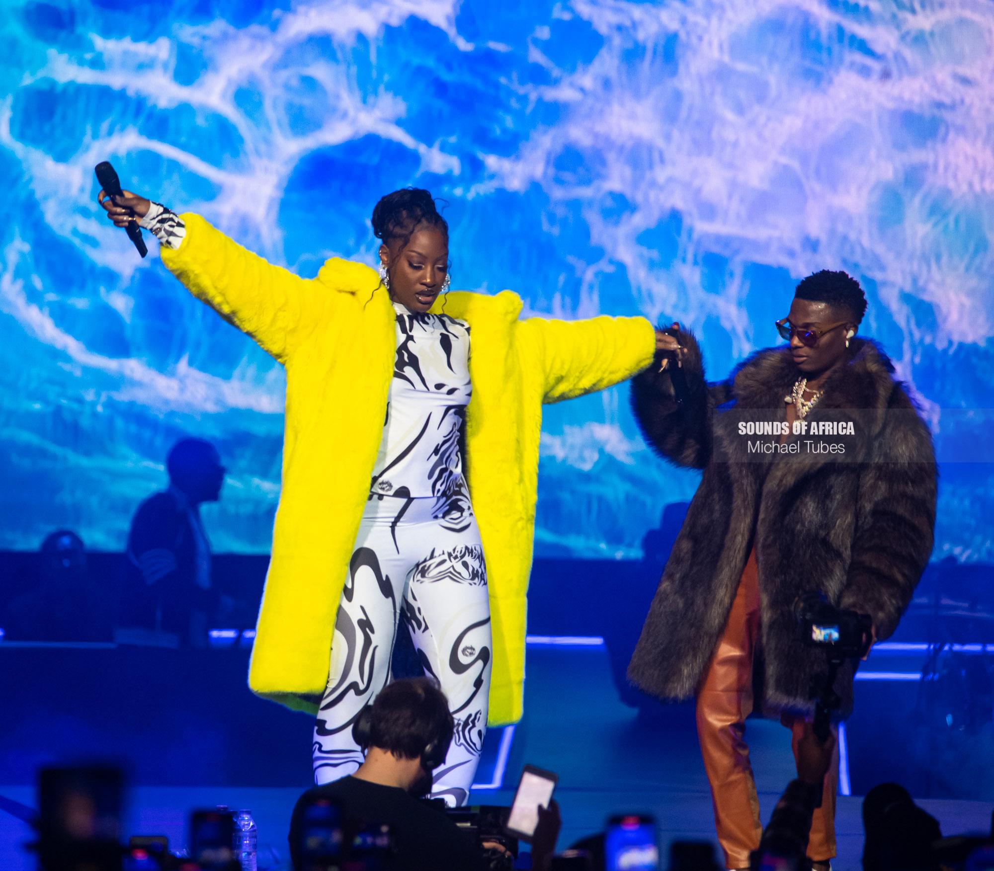 London, UK. 1st December 2021. Wizkid & Tems performs at The O2 Arena on Day3. Photographed by Michael Tubi