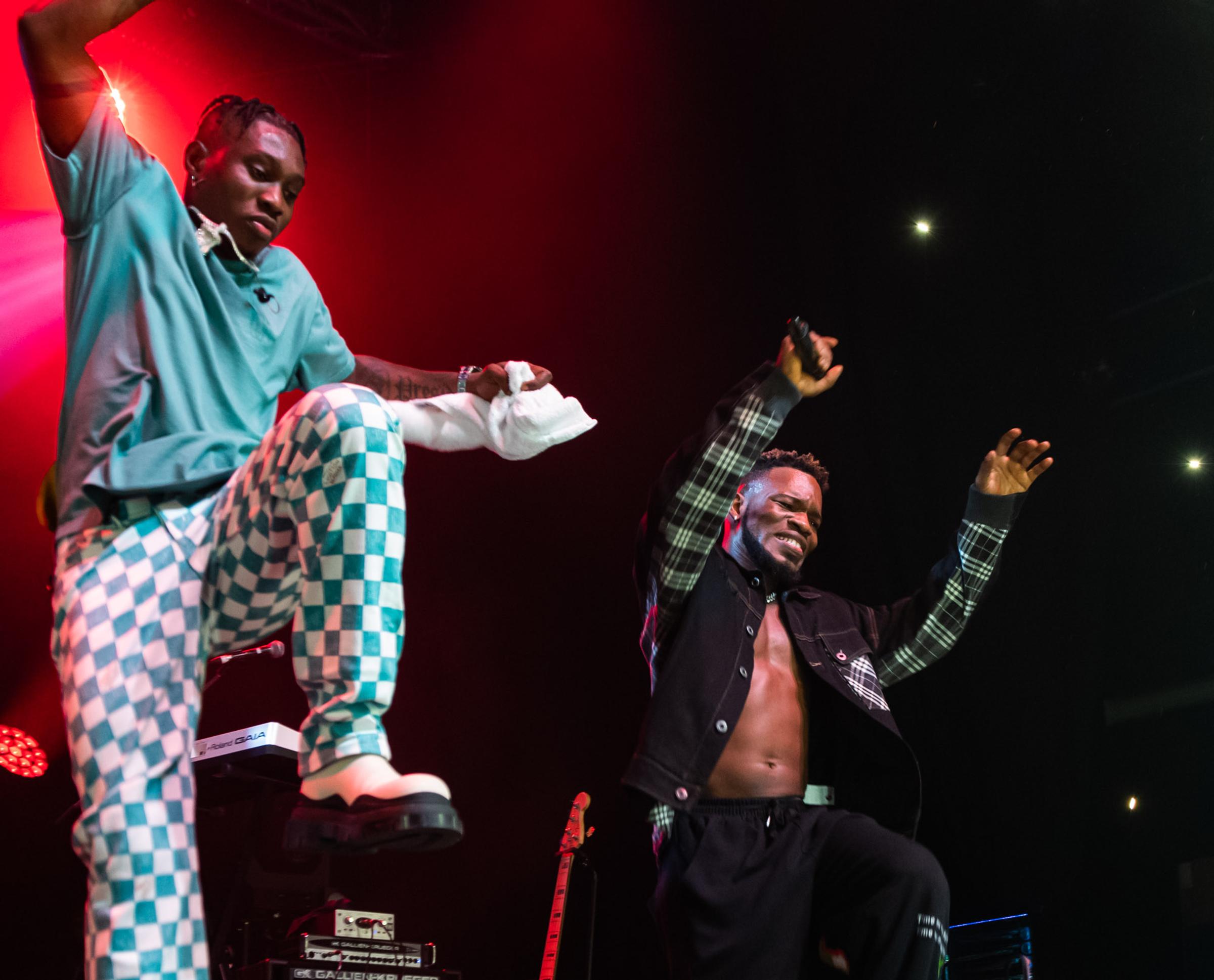 London, UK. 31st October 2021. Comedian Broda Shaggi on stage with Zlatan performing live at his Headline concert Indigo at The O₂. Photographed by Michael Tubes
