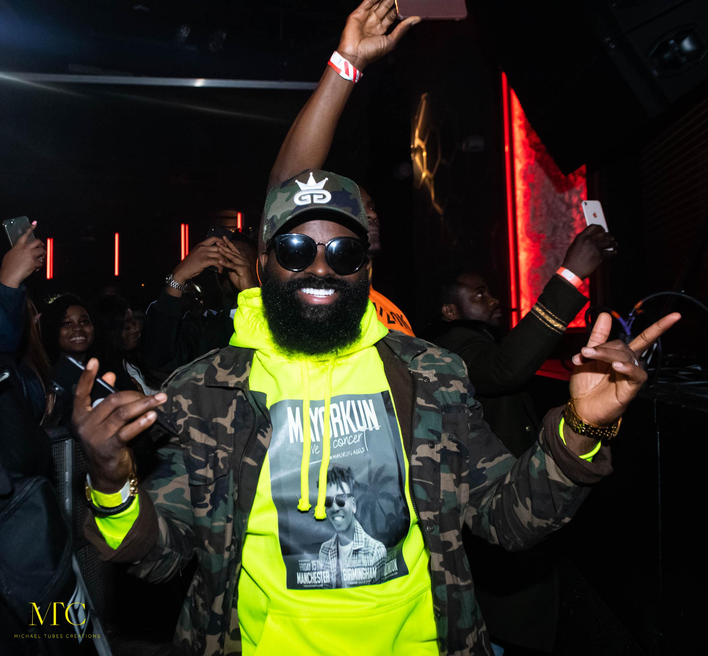 london, United Kingdom. 18th November 2019. Promoter Smade excited about the success of Mayrokun’s first UK solo concert at Indigo at The O2. Photographed by Michael Tubes