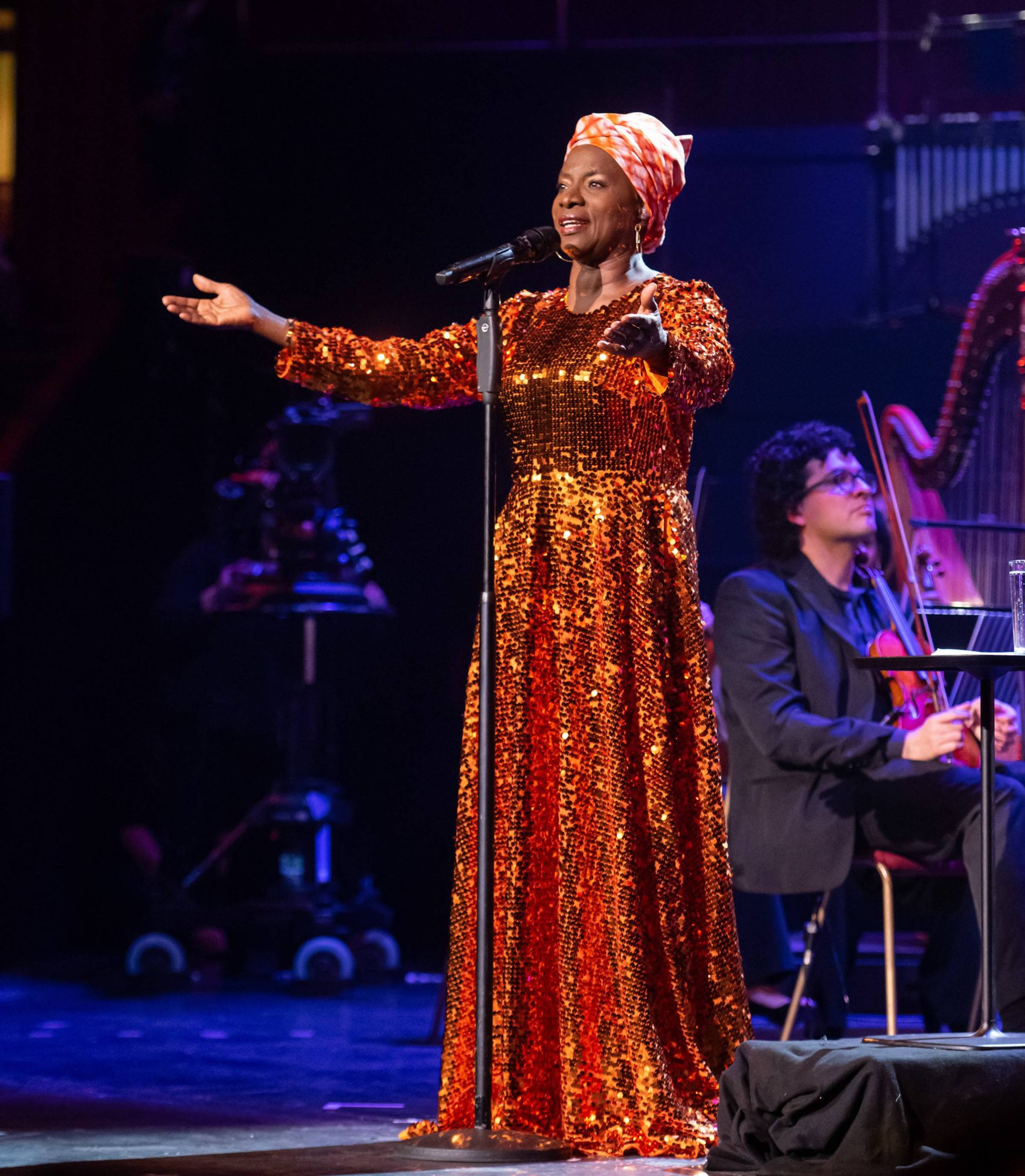 London, UK. 17th November 2023. Angelique Kidjo performing live at Royal Albert Hall, celebrating her 40 years on stage. Photographed by Michael Tubi/ Alamy Live News.