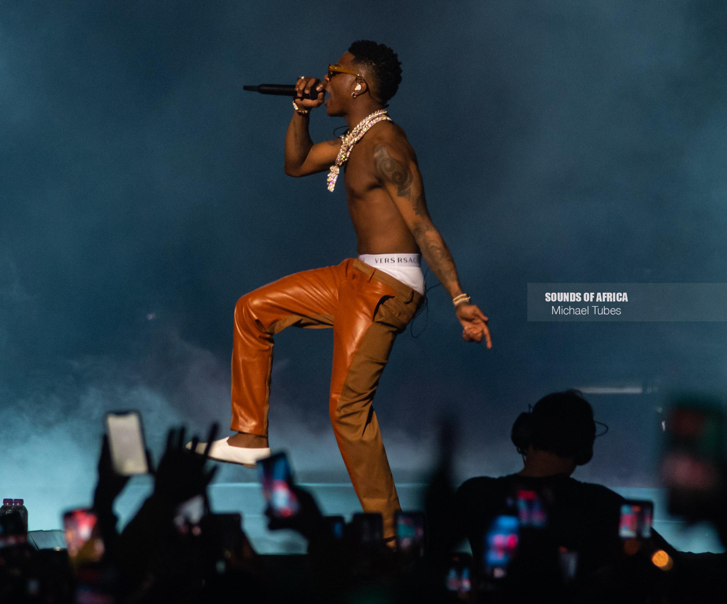 London, UK. 1st December 2021. Wizkid performs at The O2 Arena on Day3. Photographed by Michael Tubi