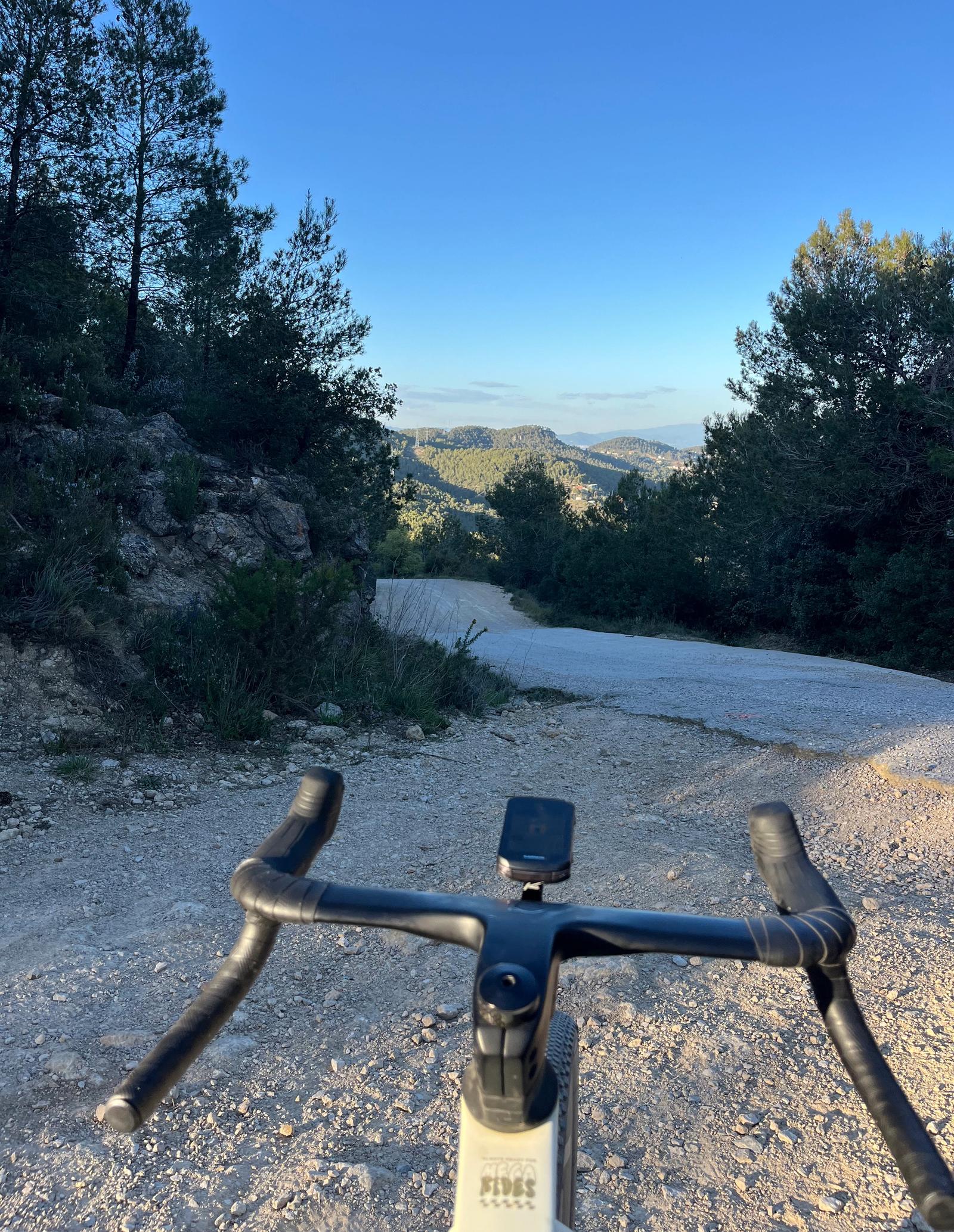 Bike on a gravel road in Garraf