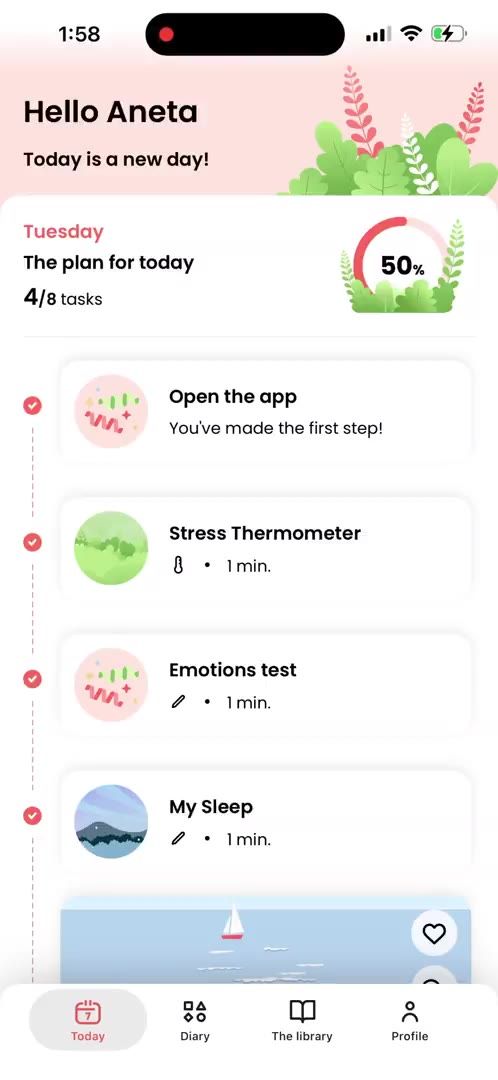 Easy to follow daily plan in the Living Well app