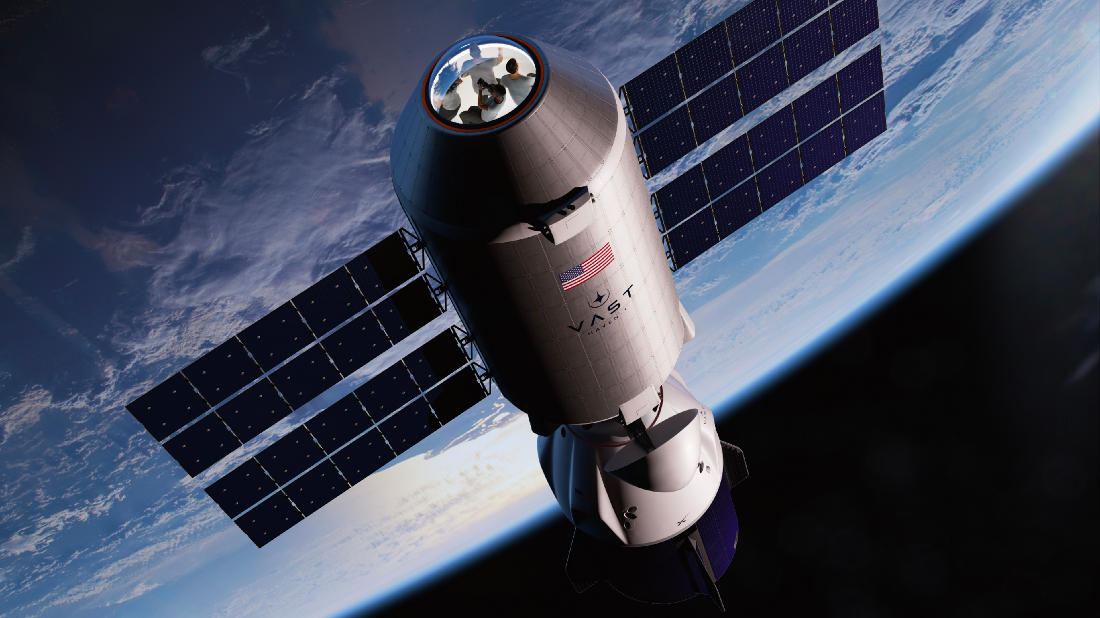 Illustration: Vast Haven-1 and SpaceX Dragon