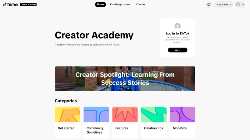 TikTok Creator Fund page showing official creator monetization program and earnings opportunities