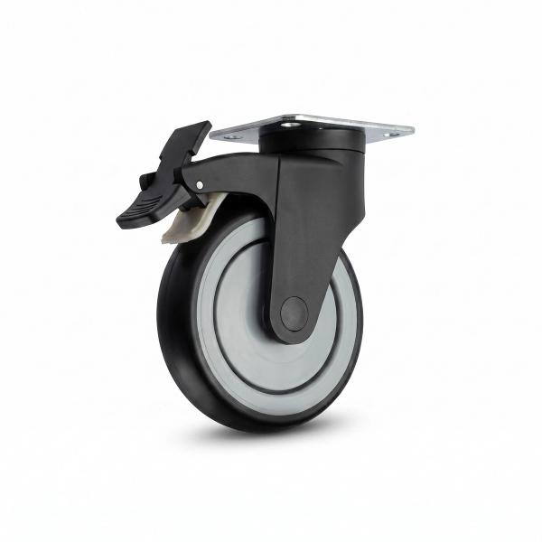 125x32 Plate Type Swivel Castor - Nylon