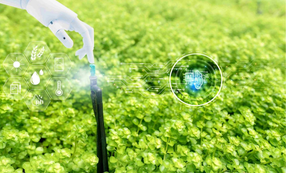 A sustainability conference scene where leaders discuss climate challenges, digitalization, and A.I. readiness during Sustainability Week Europe.