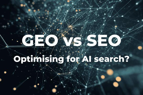  Illustration explaining the shift from SEO to GEO and how AI systems decide brand visibility through conversational search.
