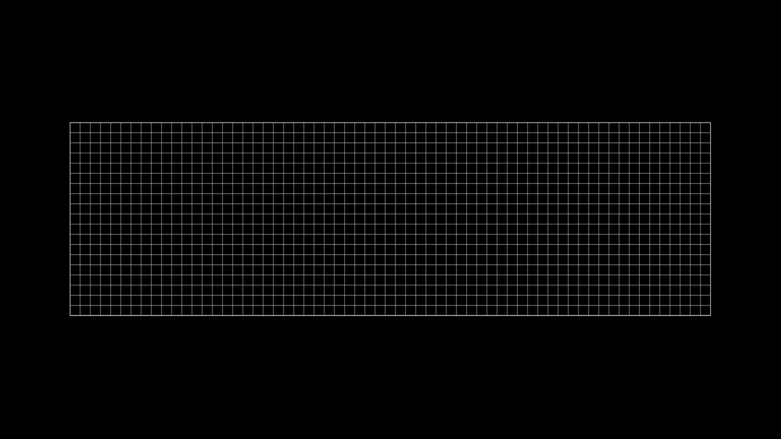 Animated construction of the Learn Live Music wordmark over a fine geometric grid.