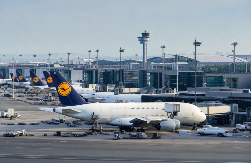 Lufthansa aircraft at Frankfurt Airport