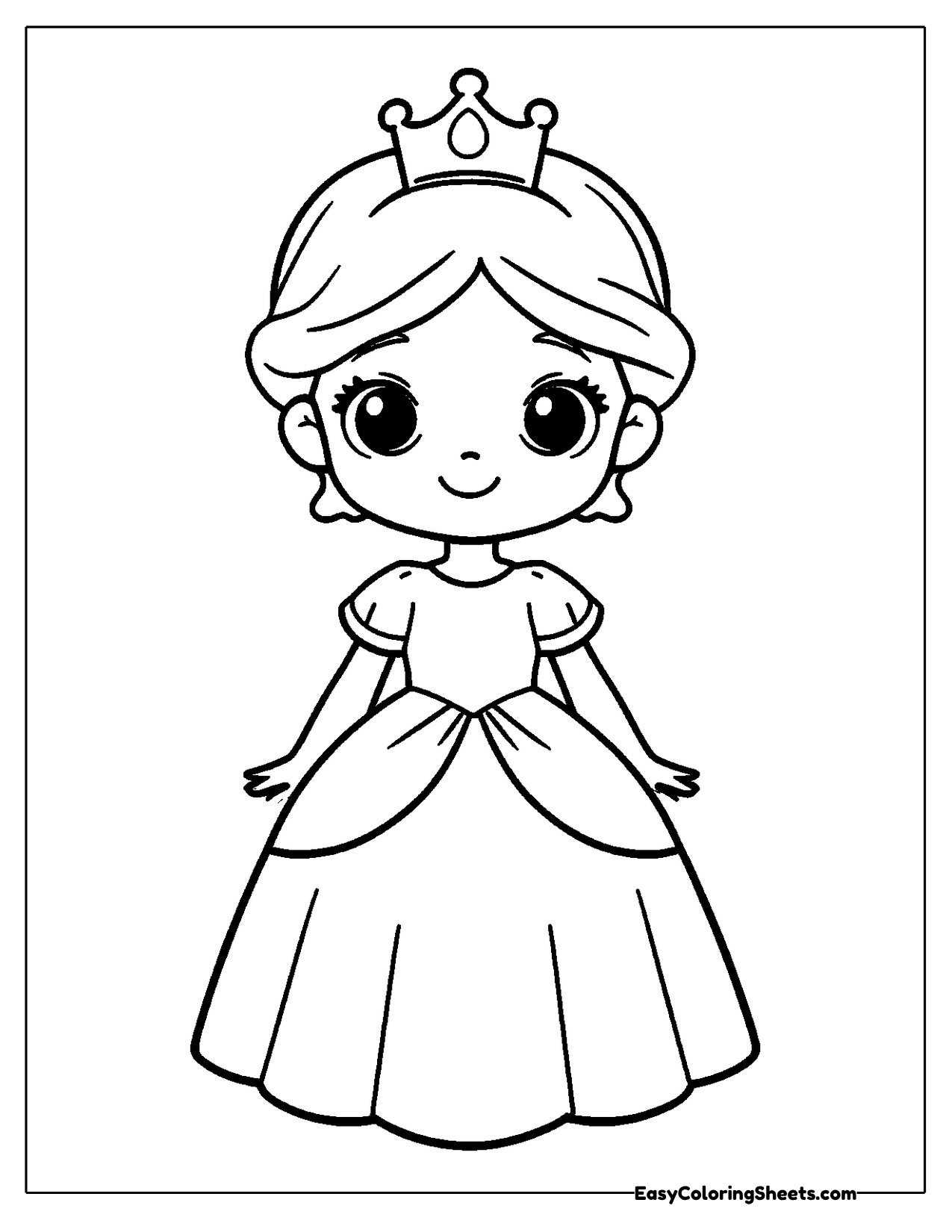 Princess in a puffy gown and tiara