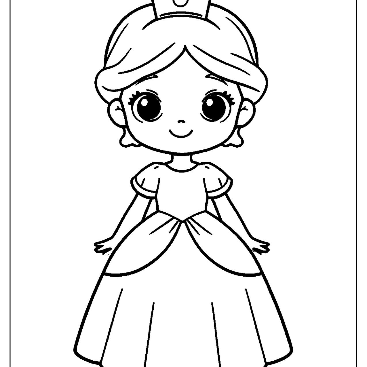 Princess in a puffy gown and tiara