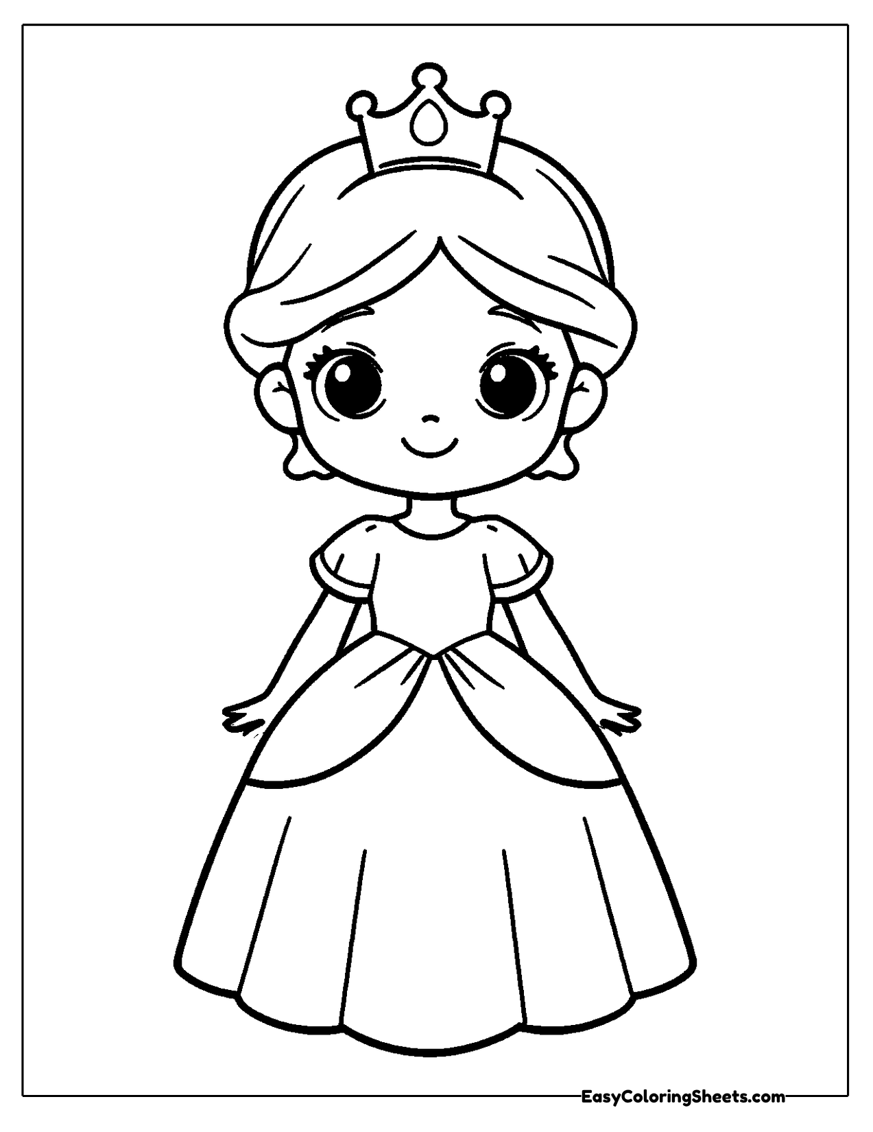 Princess in a puffy gown and tiara