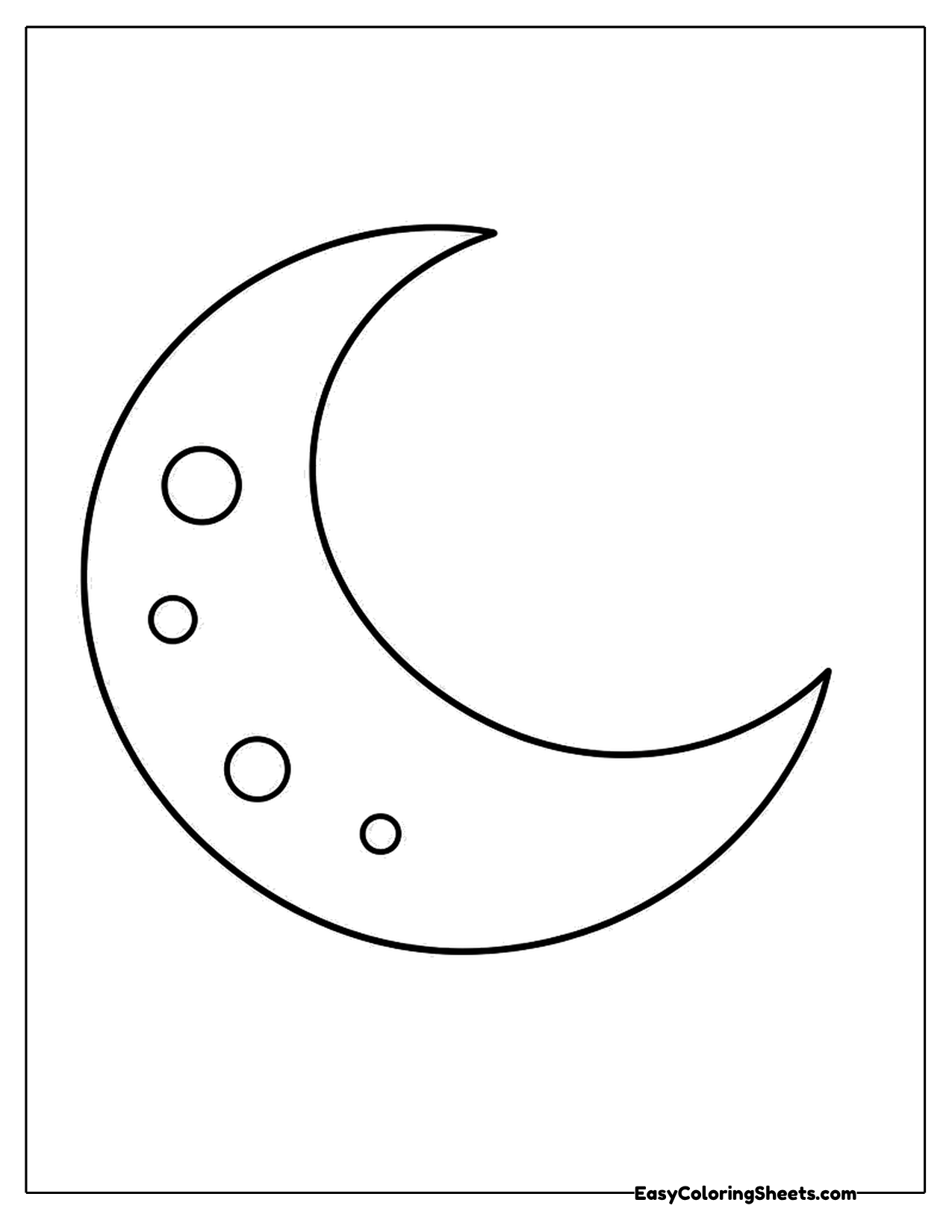 Big crescent moon with craters