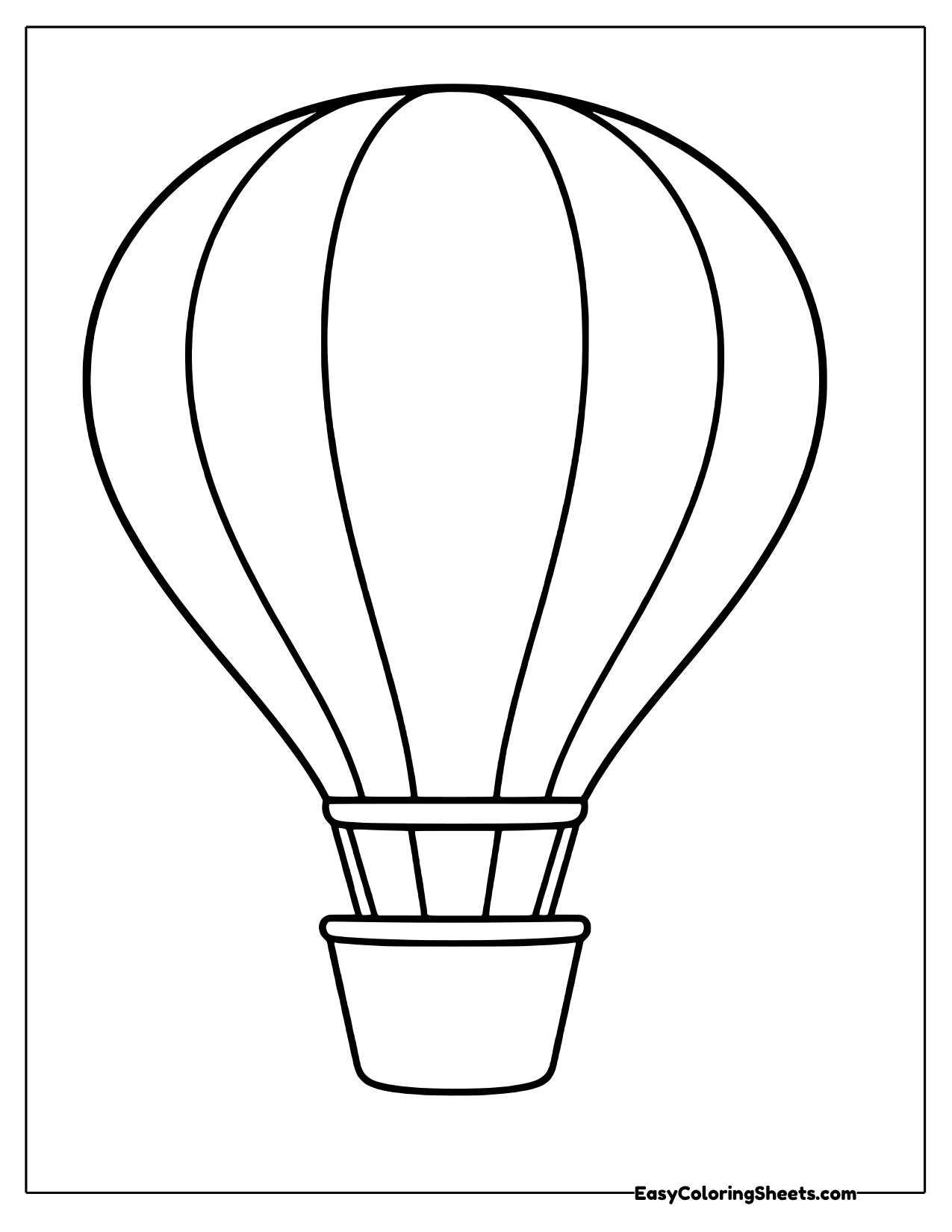 Simple easy hot air balloon outline