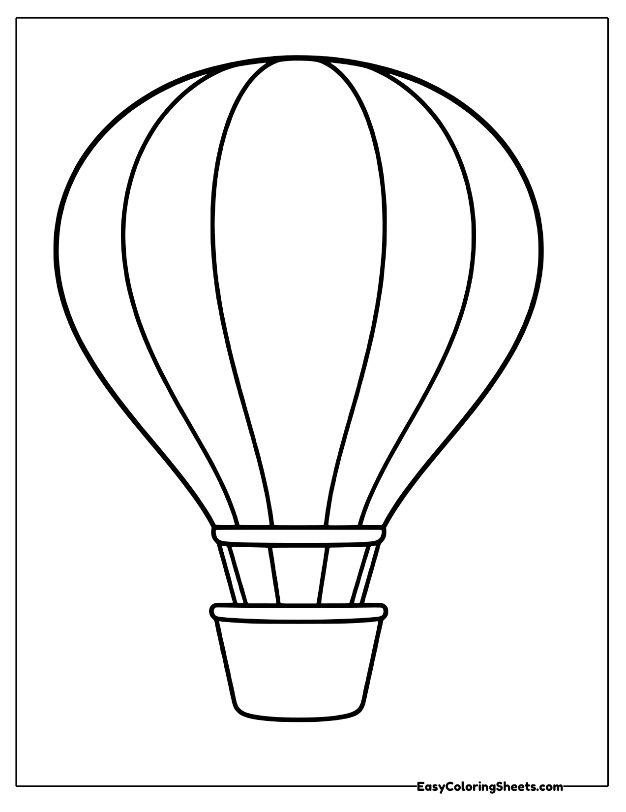 Simple easy hot air balloon outline