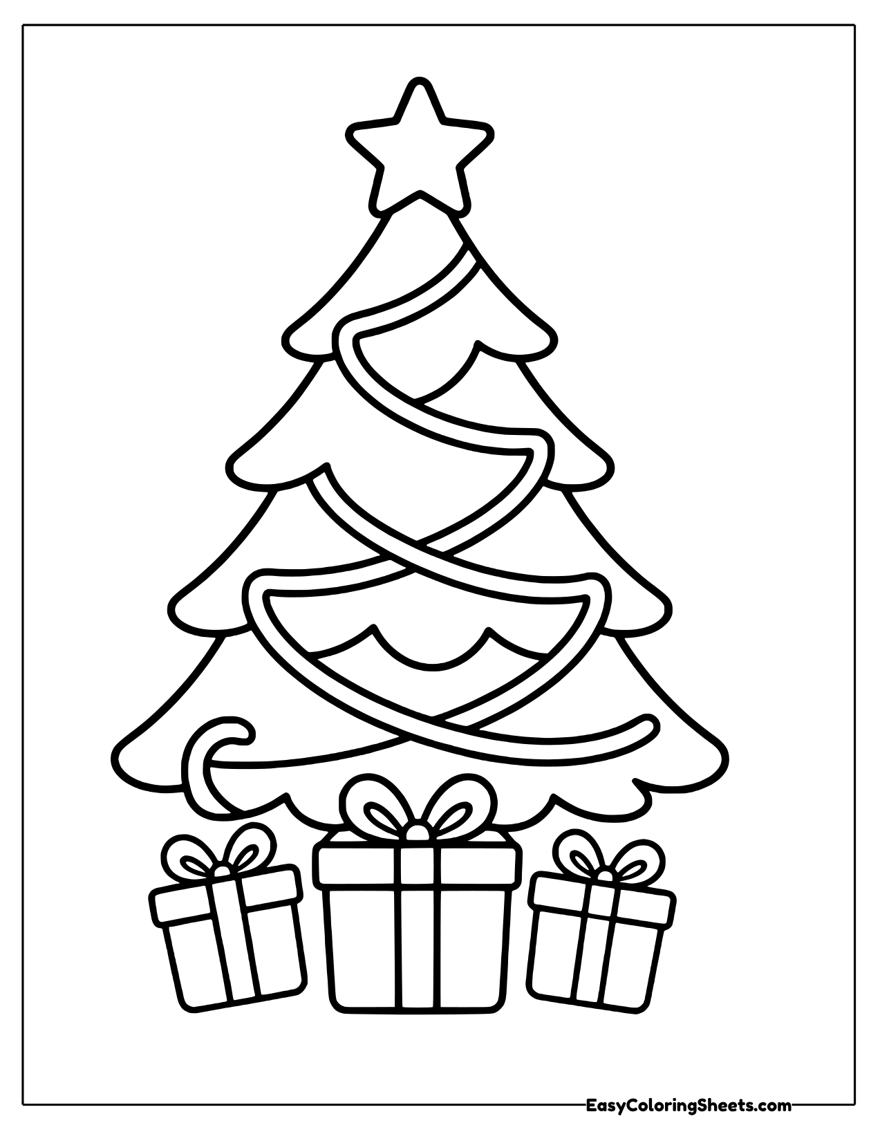 Christmas tree with a spiral garland